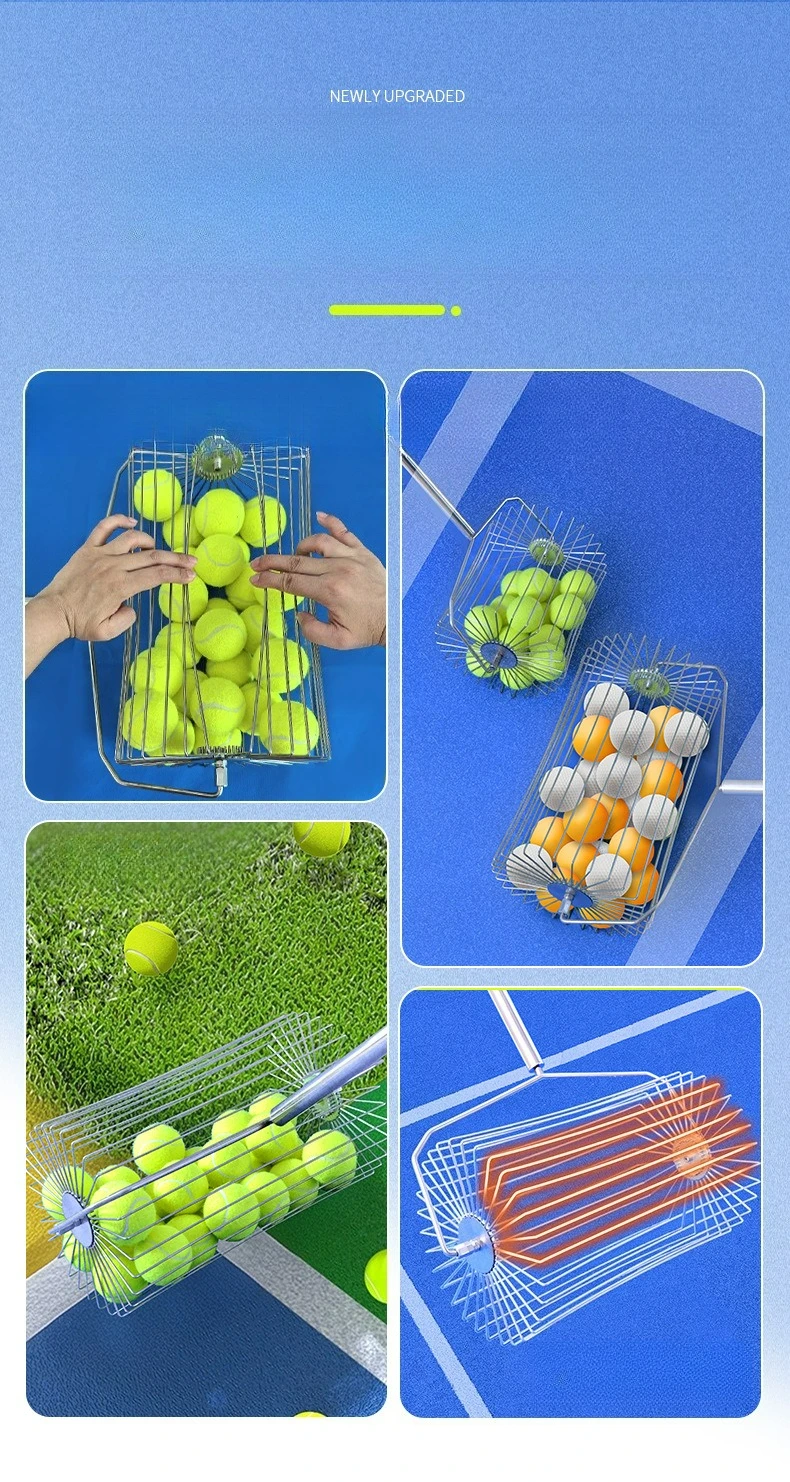 Tennis Ball Picker Upper Roller Lightweight Stainless Steel Rolling Design Portable Practice Training Tool Easy Use Recovery