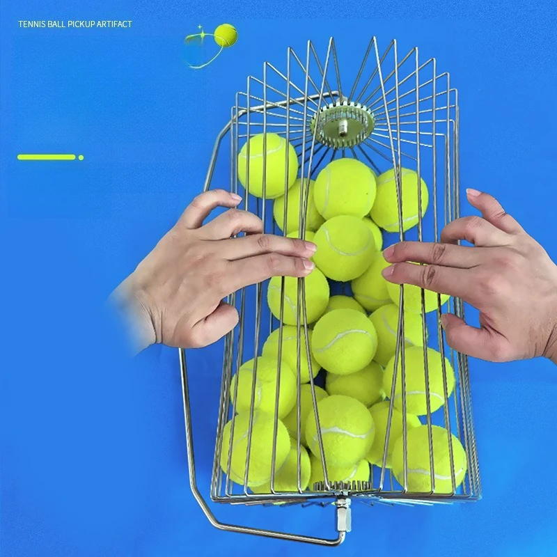 Tennis Ball Picker Upper Roller Lightweight Stainless Steel Rolling Design Portable Practice Training Tool Easy Use Recovery