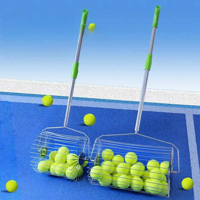 Tennis Ball Picker Upper Roller Lightweight Stainless Steel Rolling Design Portable Practice Training Tool Easy Use Recovery