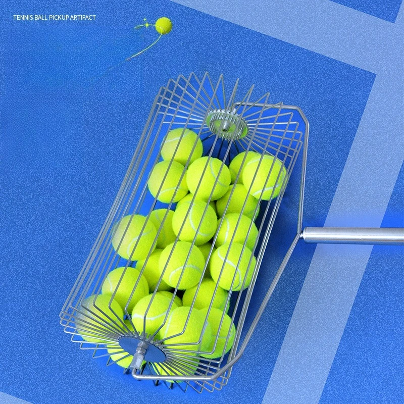 Tennis Ball Picker Upper Roller Lightweight Stainless Steel Rolling Design Portable Practice Training Tool Easy Use Recovery
