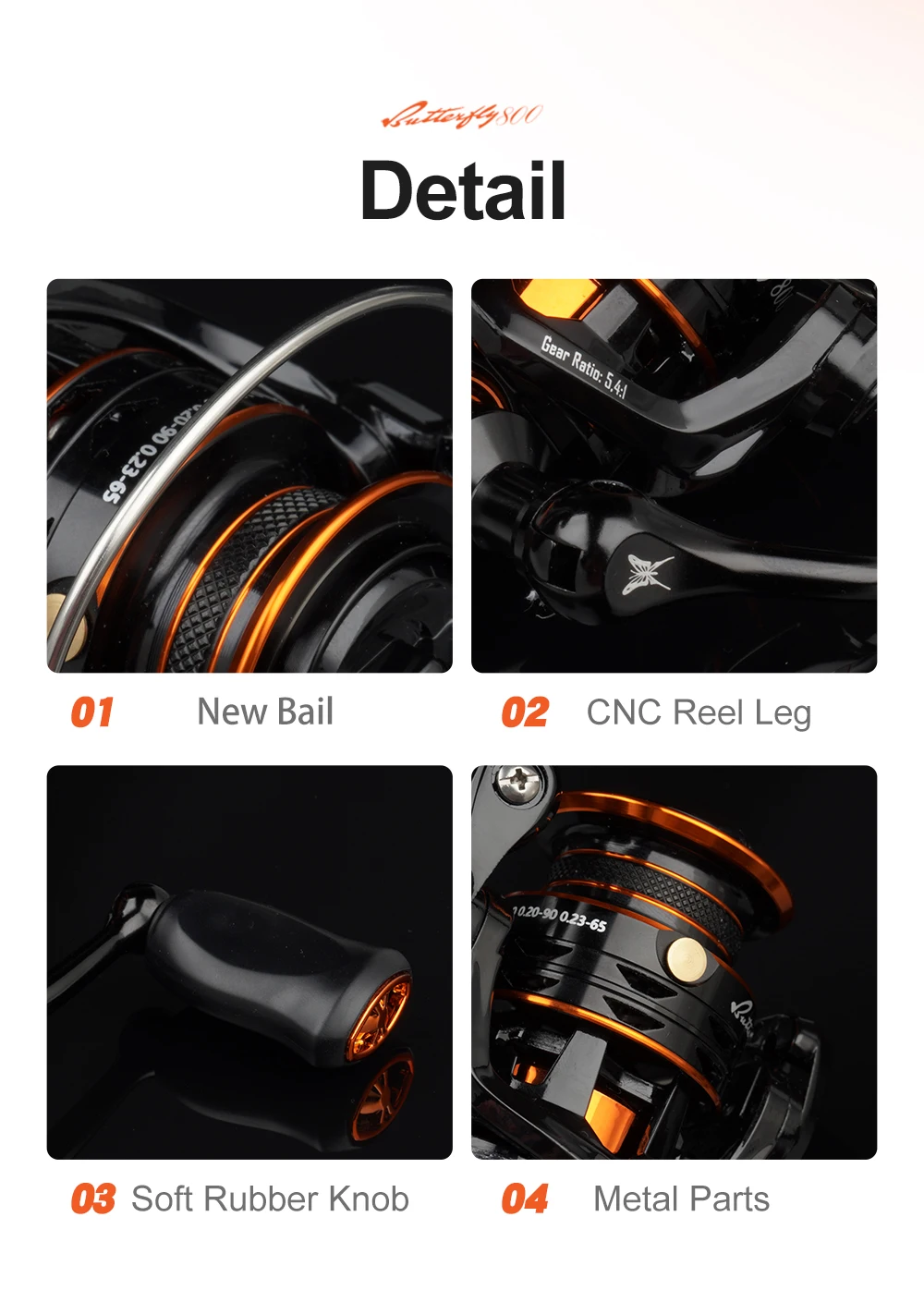 HASIDA Hot Sale Butterfly BFS Spinning Reel Compact Body High Strength Main Frame Long Casting Low Resistance Light Fishing Reel