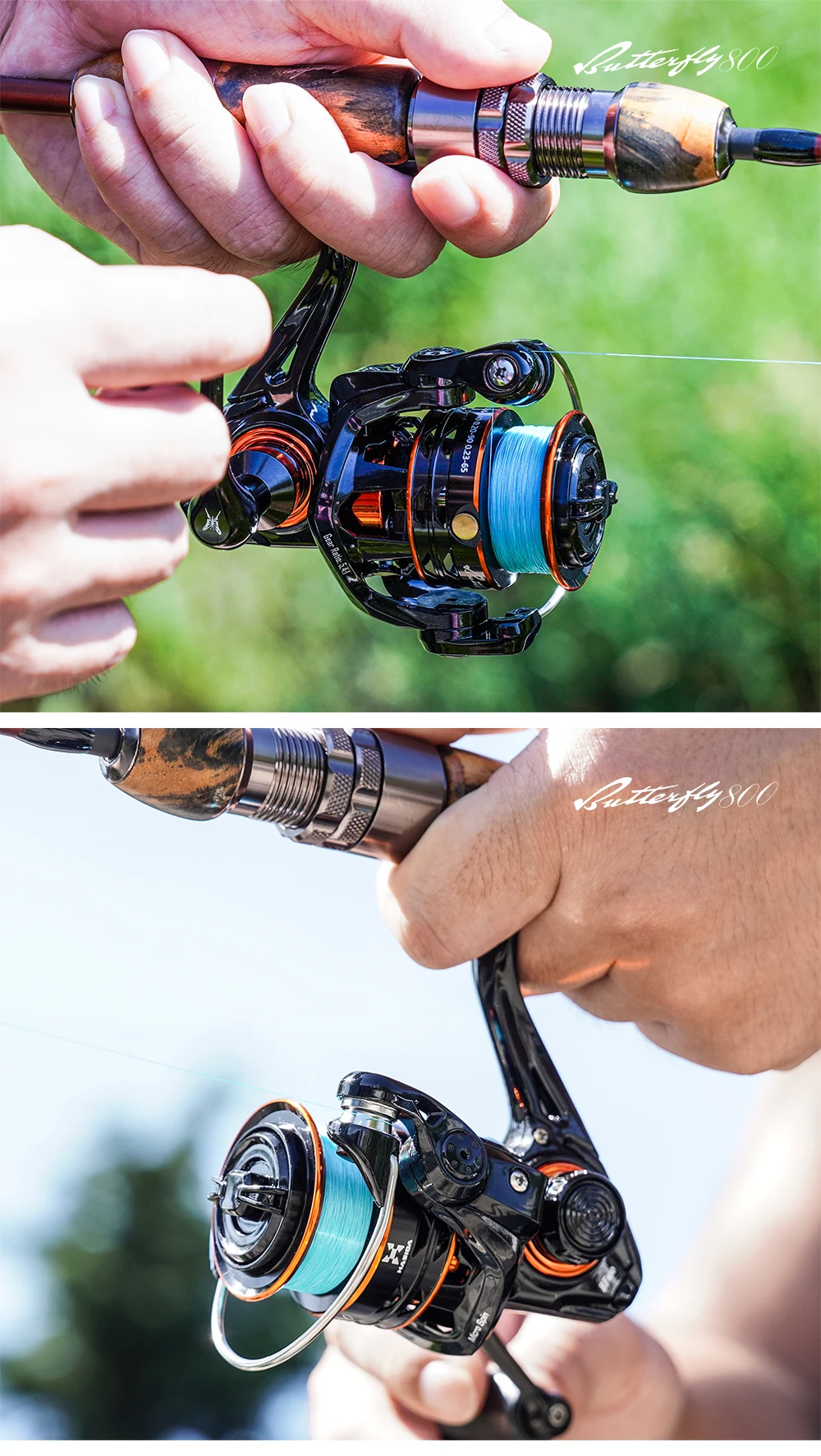 HASIDA Hot Sale Butterfly BFS Spinning Reel Compact Body High Strength Main Frame Long Casting Low Resistance Light Fishing Reel