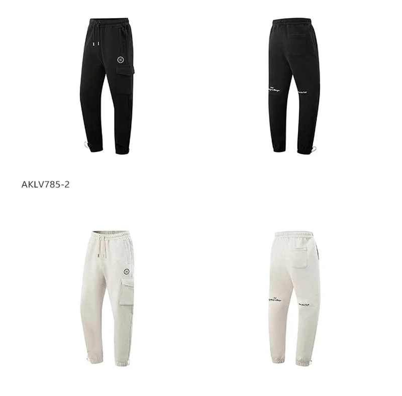 Li-Ning Men's Wade Pants WARM AT Winter Fleece Loose Fit 74%Cotton 26%Polyester LiNing Comfortable Trousers AKLV785