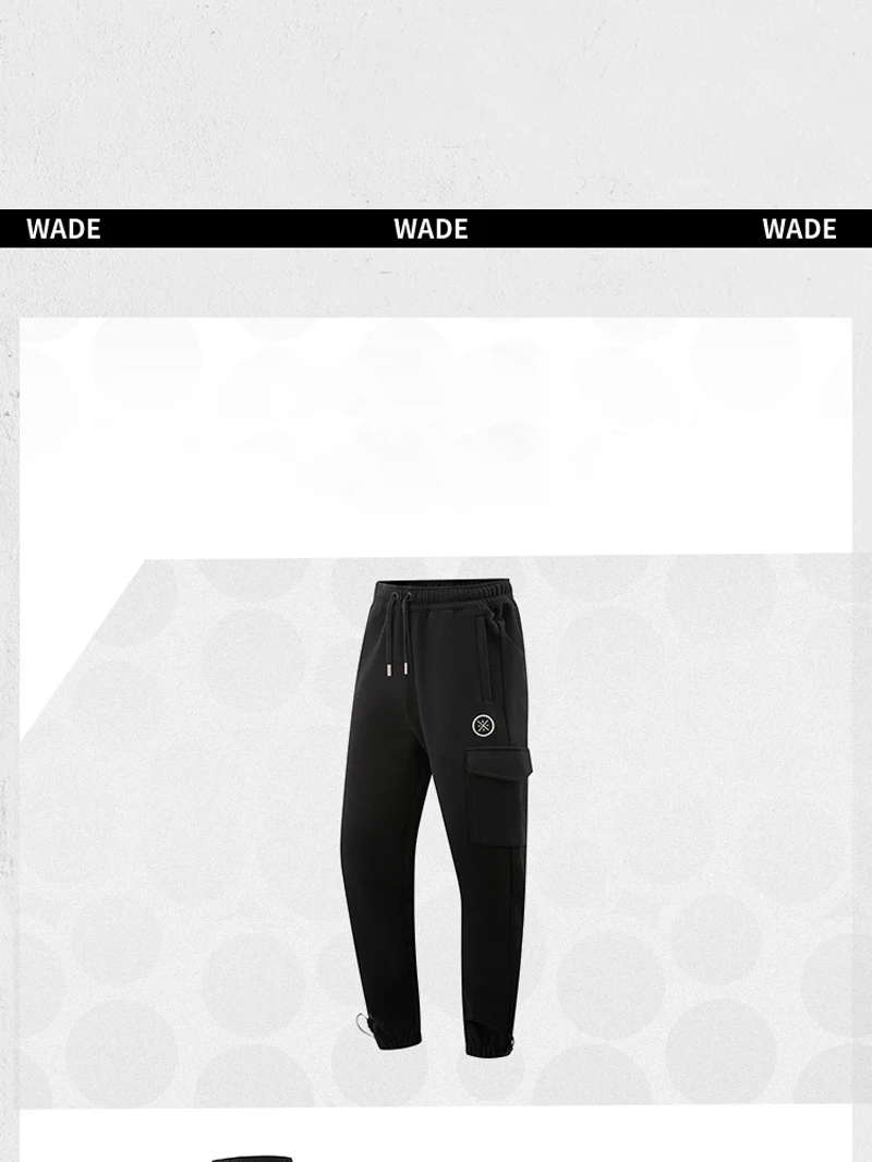 Li-Ning Men's Wade Pants WARM AT Winter Fleece Loose Fit 74%Cotton 26%Polyester LiNing Comfortable Trousers AKLV785