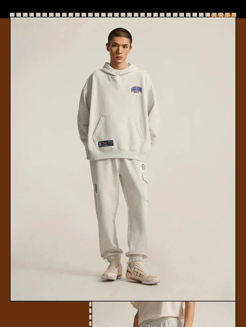 Li-Ning Men's Wade Pants WARM AT Winter Fleece Loose Fit 74%Cotton 26%Polyester LiNing Comfortable Trousers AKLV785