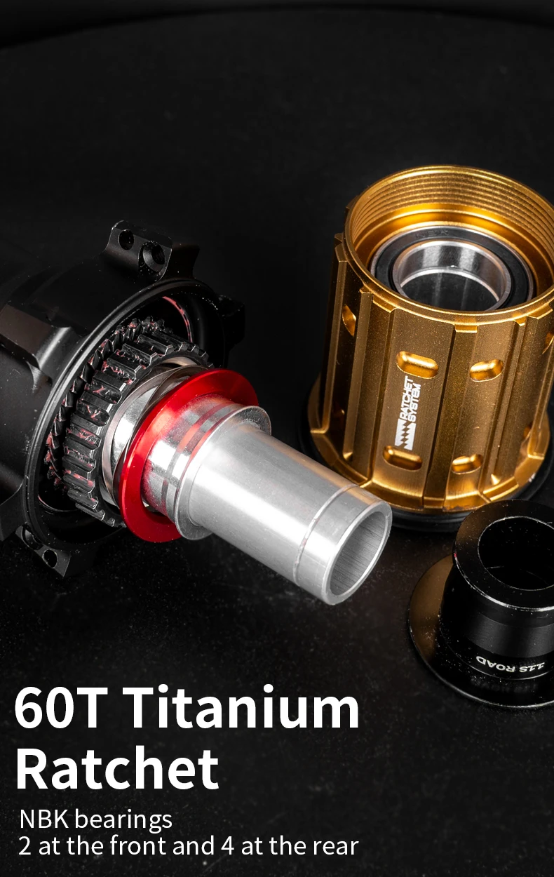KORE Road Bicycle Wheelset 60T Titanium Ratchet Hub 38/45/50/60MM 700C T1000 Carbon Road 24H Pillar 2015 Road Racing Wheelset