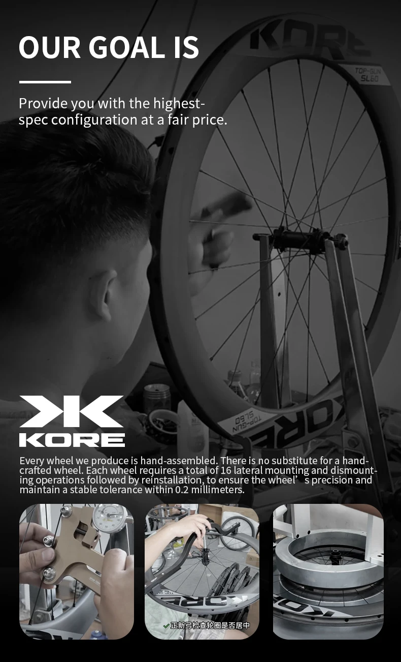 KORE Road Bicycle Wheelset 60T Titanium Ratchet Hub 38/45/50/60MM 700C T1000 Carbon Road 24H Pillar 2015 Road Racing Wheelset