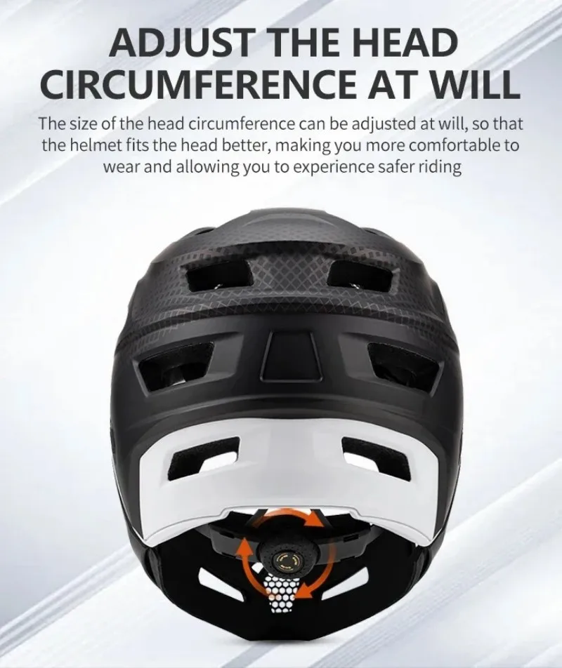 MTB Full Face Bicycle Helmet with Removable Chin Adults Mountain Bike Helmets for Men Women PC+EPS Protection XC Off-road Caps