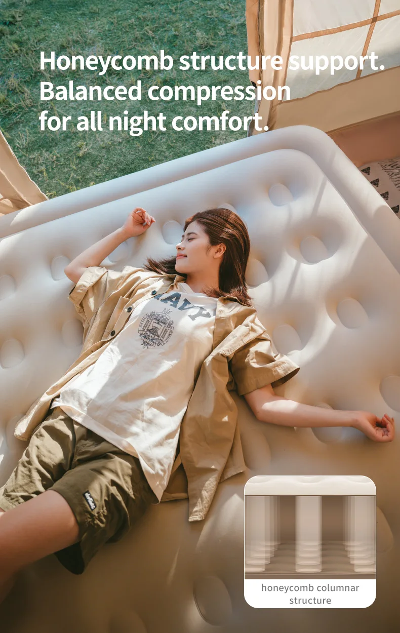 Naturehike Air Mattress PVC Built in Pump 1 2 3 Person Sleeping Mat Thickened 38cm 45cm Home Bed Mattress Self-inflating Mat