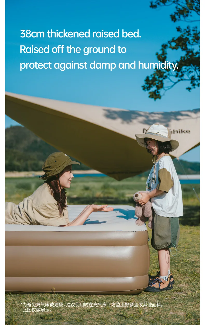 Naturehike Air Mattress PVC Built in Pump 1 2 3 Person Sleeping Mat Thickened 38cm 45cm Home Bed Mattress Self-inflating Mat