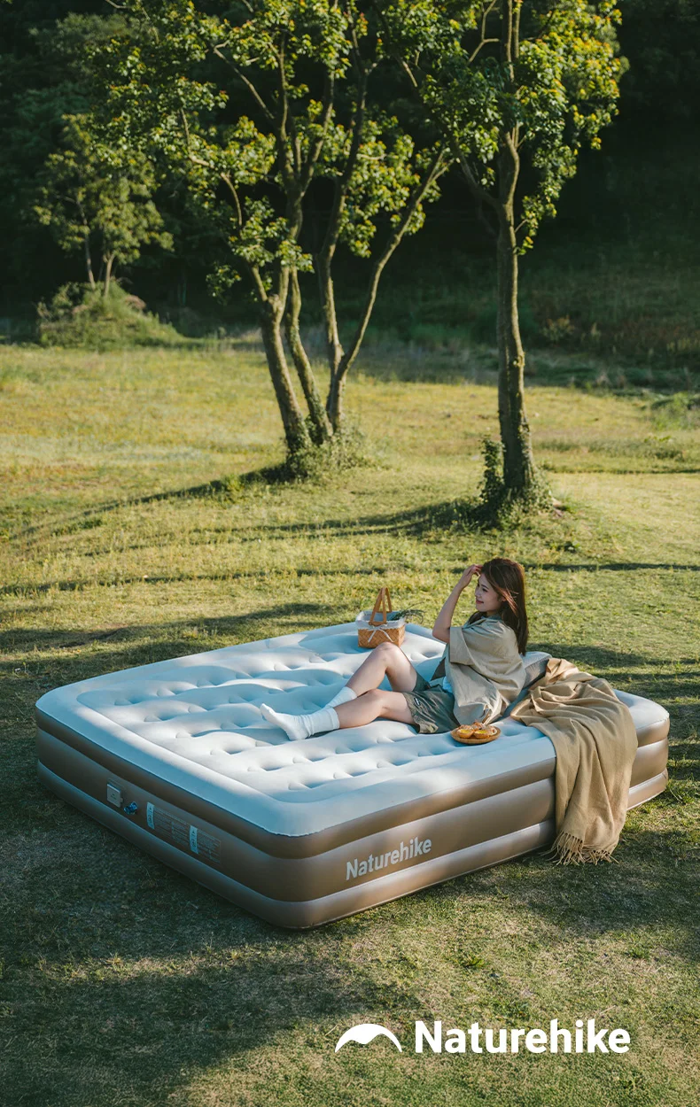 Naturehike Air Mattress PVC Built in Pump 1 2 3 Person Sleeping Mat Thickened 38cm 45cm Home Bed Mattress Self-inflating Mat