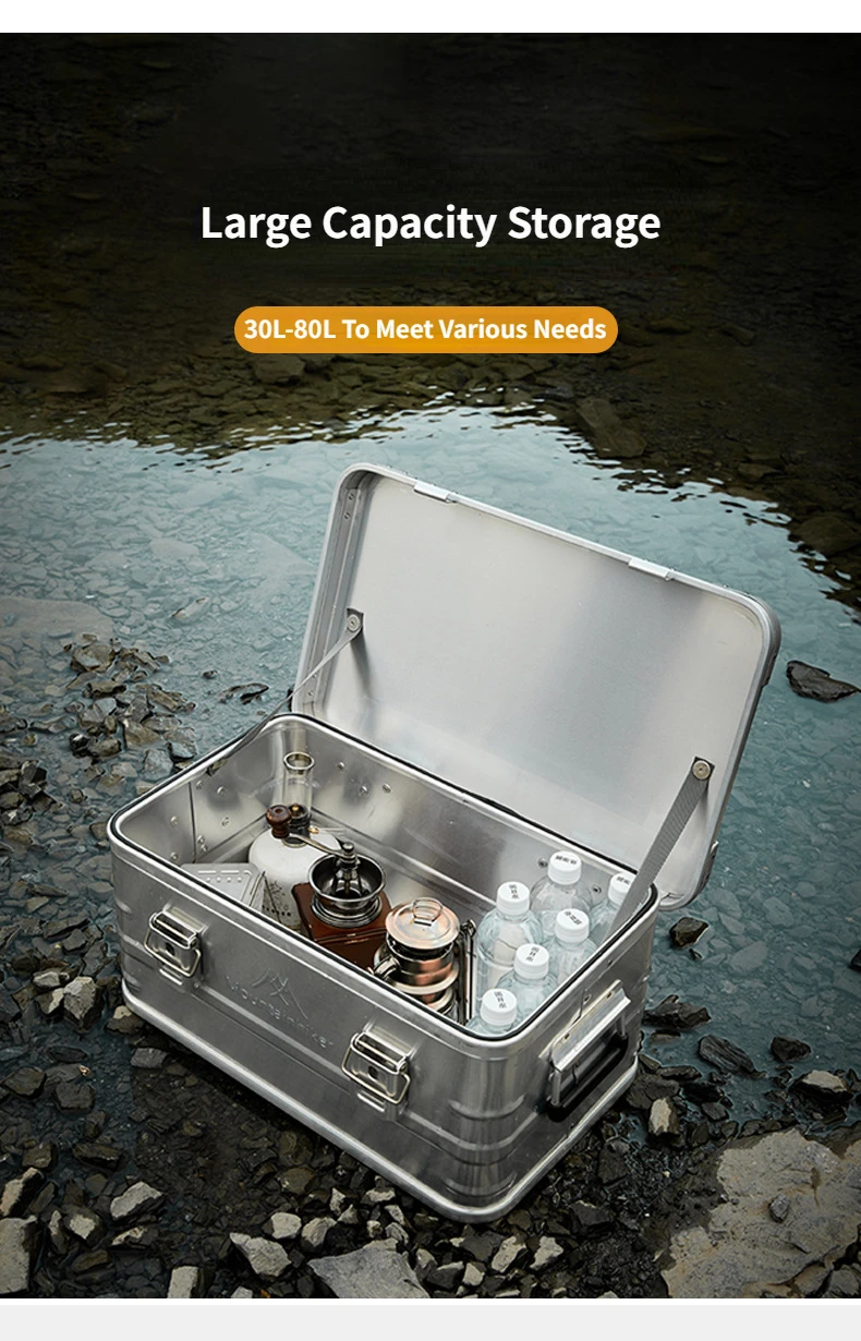 MOUNTAINHIKER 20L 30 48L 50L 80L 96L Camping Picnic Travel Aluminum Alloy Large Capacity Box Accessories Storage Bag Hiking Box