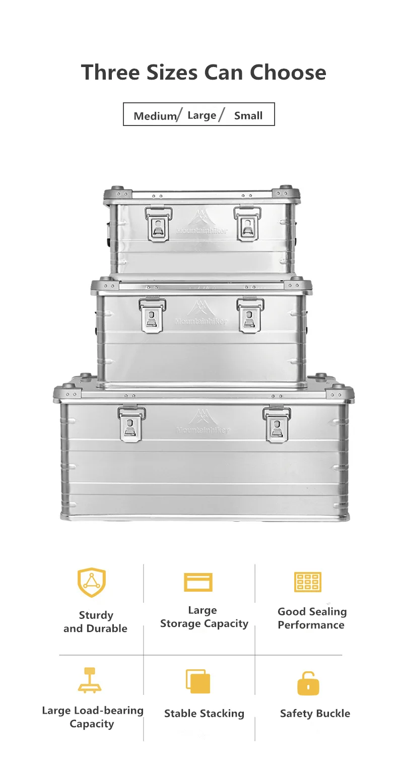 MOUNTAINHIKER 20L 30 48L 50L 80L 96L Camping Picnic Travel Aluminum Alloy Large Capacity Box Accessories Storage Bag Hiking Box