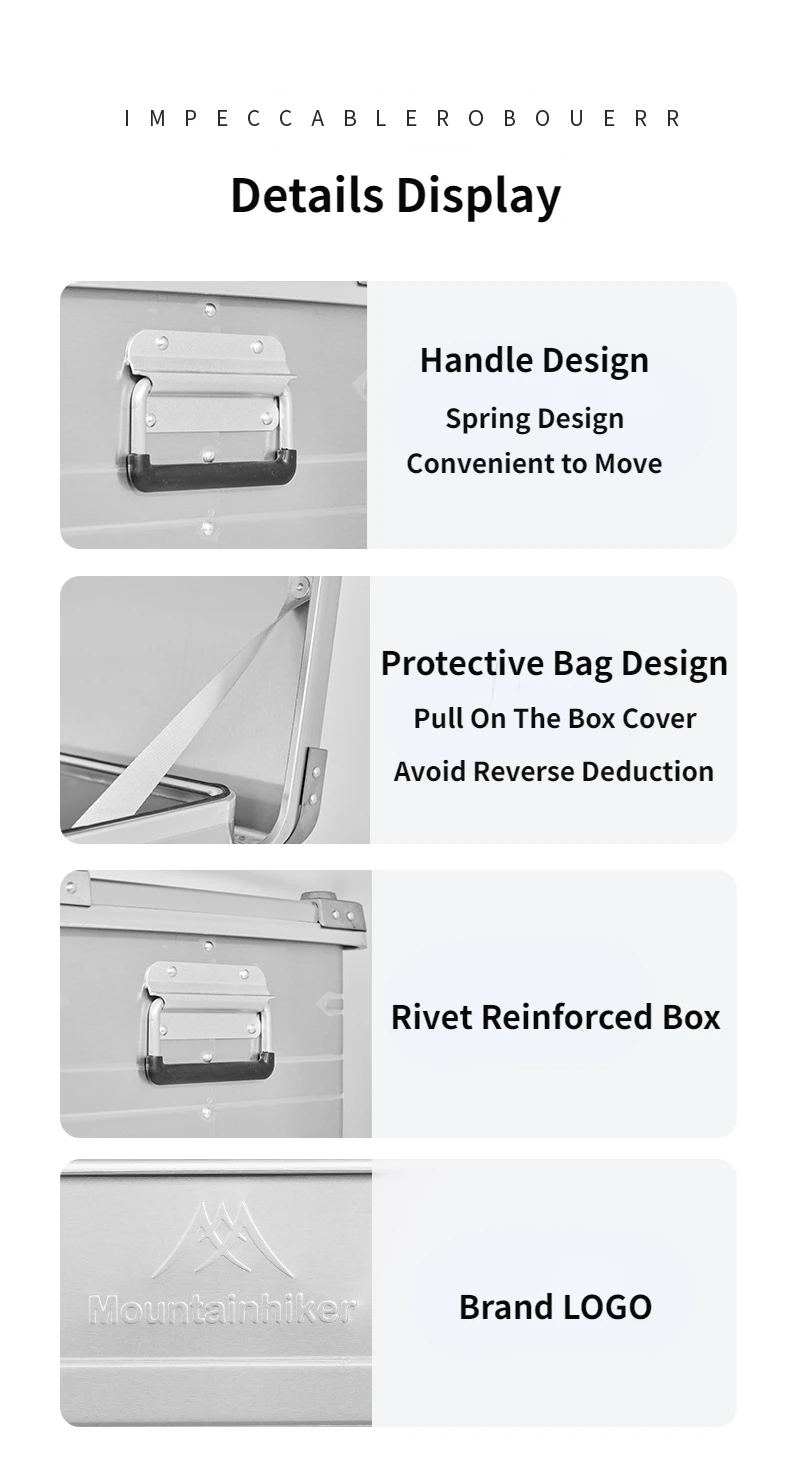 MOUNTAINHIKER 20L 30 48L 50L 80L 96L Camping Picnic Travel Aluminum Alloy Large Capacity Box Accessories Storage Bag Hiking Box