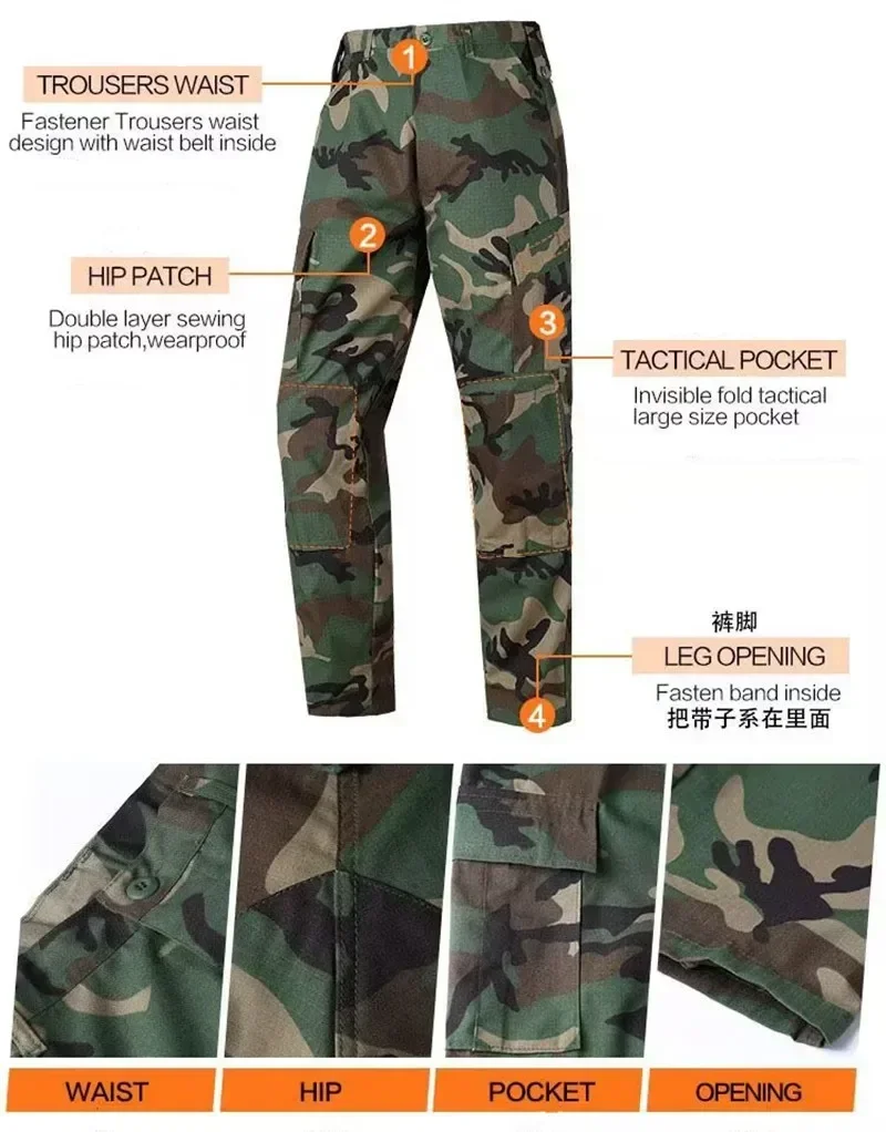 Gift Hat 2025 New Navy BDU CP Multicam Camo Suit Camo E Uniform Tactical Hiking Airsoft Farda Only Jacket & Pants