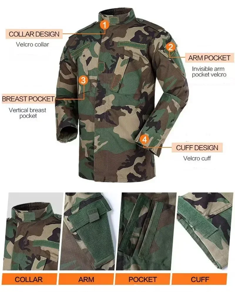 Gift Hat 2025 New Navy BDU CP Multicam Camo Suit Camo E Uniform Tactical Hiking Airsoft Farda Only Jacket & Pants
