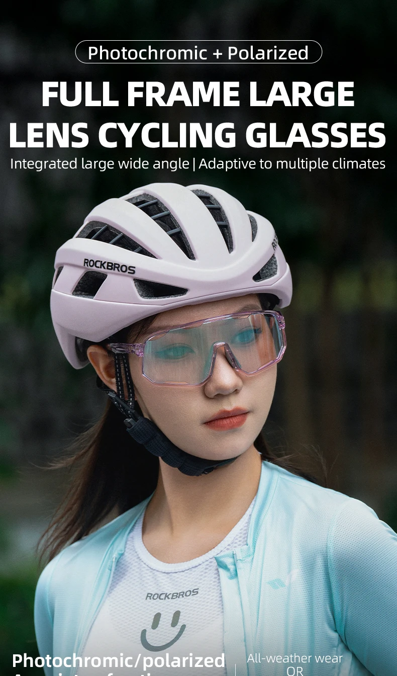 ROCKBROS Cycling Glasses Goggles Polarized/Photochromic Sunglasses Sport Big frame Eyewear UV400 Sun Protection with 2 Lens