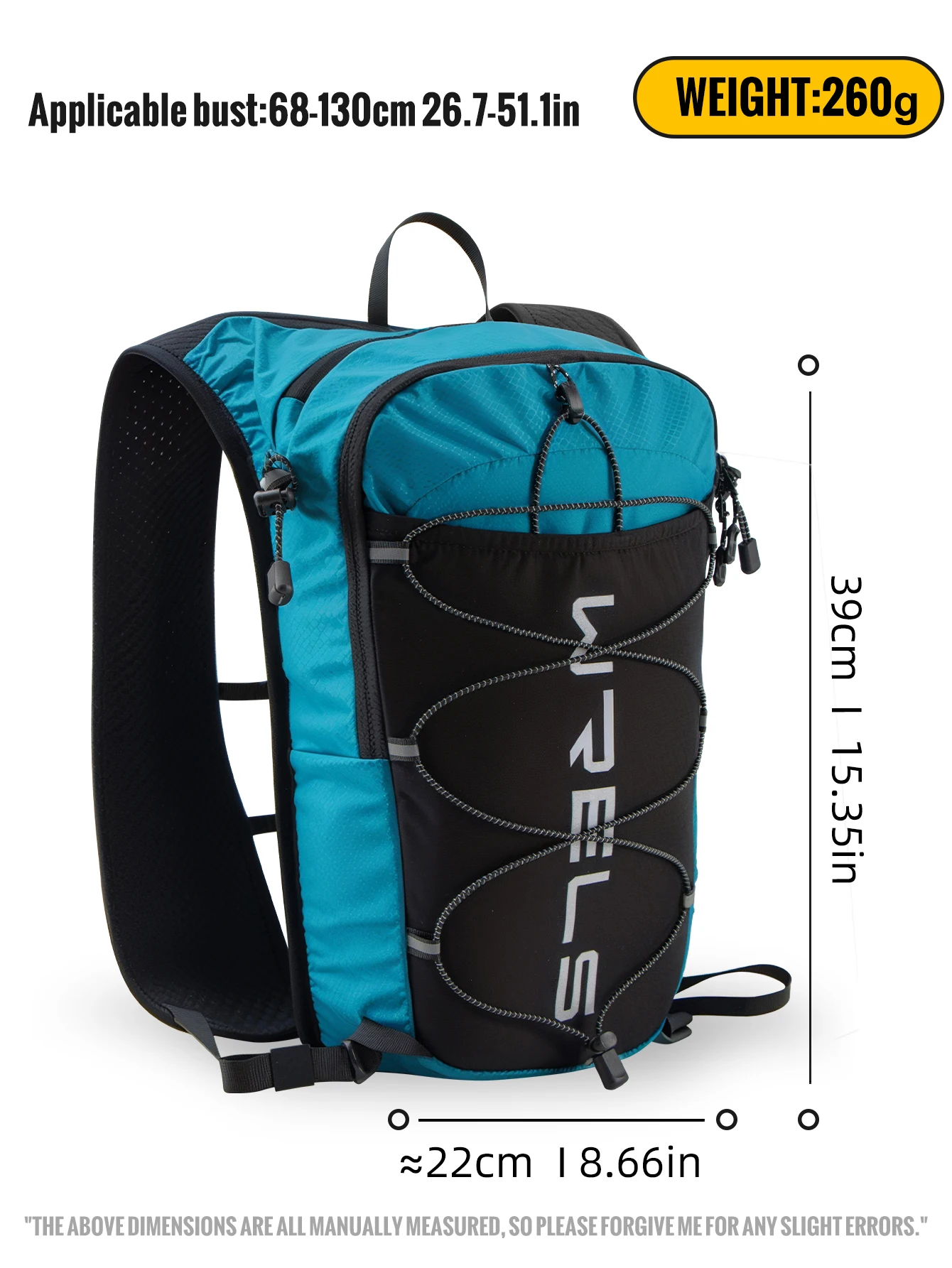 WRELS 8L Running Hydration Vest Backpack Trail Racing Marathon Hiking Fitness Bag Ultralight Backpack Hydration Vest Pack