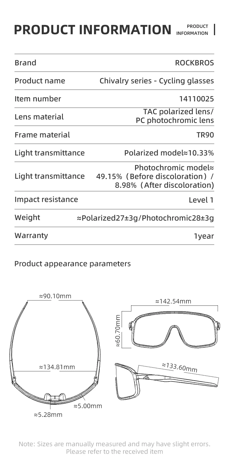 ROCKBROS Cycling Glasses Outdoor Sports Polarized Glasses UV400 Sunglasses MTB Road Bicycle Myopia Goggles For Men Women