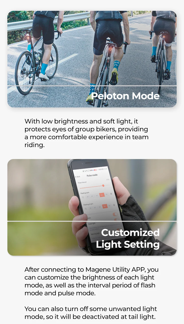 Magene L508 Bike Radar Tail Light Bicycle Rear Brake Sensing Lamp Waterproof LED Cycling Taillight