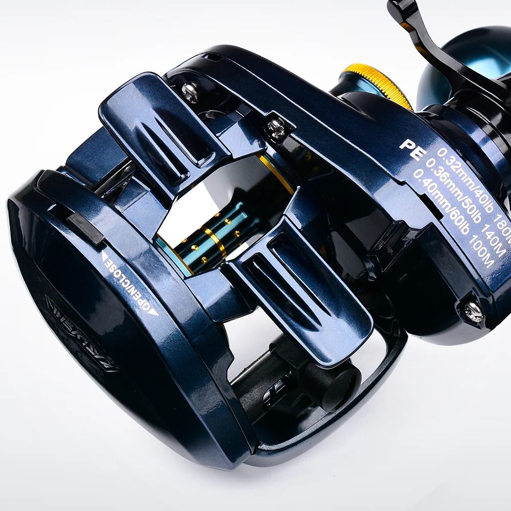 PROBEROS Baitcasting Reel 6.5:1 Gear Ratio 6+1BB 20kg/44lb Drag 243/245g Metal Body Cast Drum Wheel Saltwater Fishing Reel Pesca
