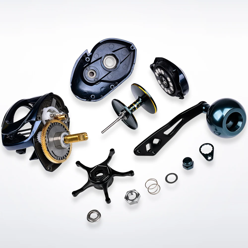 PROBEROS Baitcasting Reel 6.5:1 Gear Ratio 6+1BB 20kg/44lb Drag 243/245g Metal Body Cast Drum Wheel Saltwater Fishing Reel Pesca