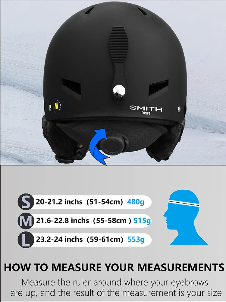 SMITHDRIFT Unisex Ski Helmet Half-covered Skiing Snowboard Winter Sports Helmet Snow Skating Integrally-Molded Helmet Youth