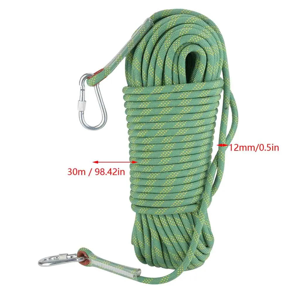 12mm 30m Outdoor Rock Climbing Escape Rope 12mm Diameter Safety Survival Cord