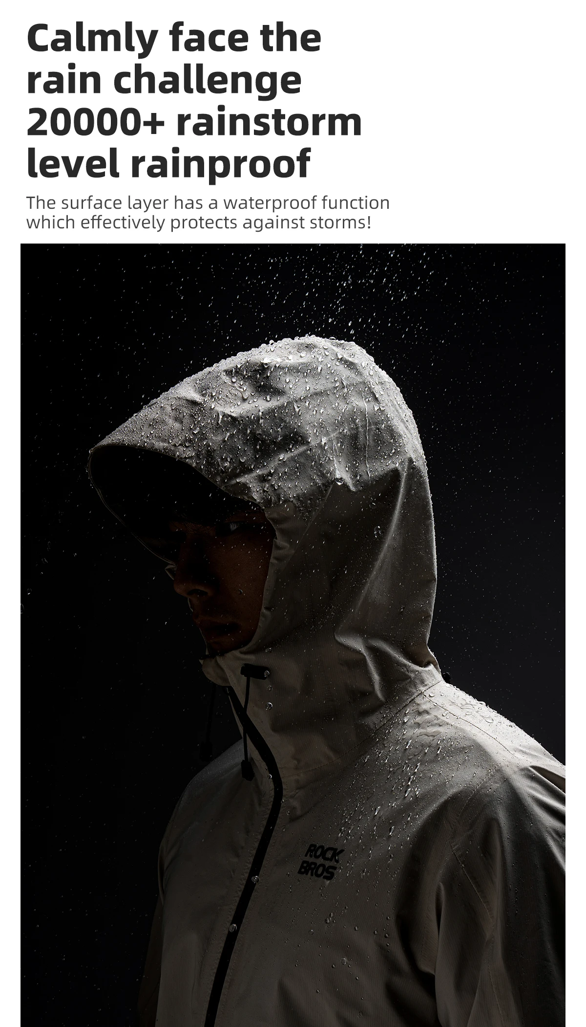 ROCKBROS Cycling Raincoat Hooded Jacket Waterproof Breathable Leisure Coat Trekking Men Women Outdoor Sports Clothing Raincoat