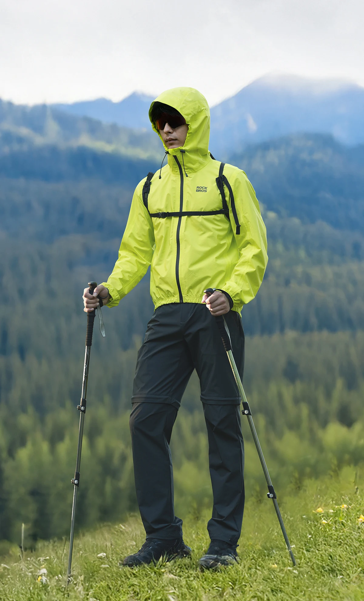 ROCKBROS Cycling Raincoat Hooded Jacket Waterproof Breathable Leisure Coat Trekking Men Women Outdoor Sports Clothing Raincoat