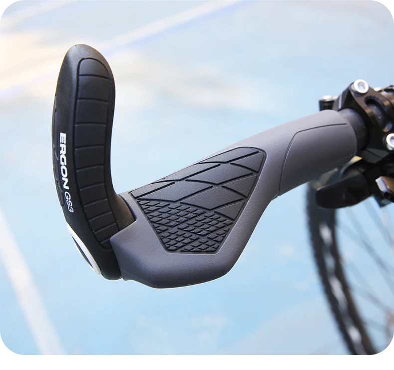ERGON GS3 Bicycle Handlebar Grip Anti-slip Rubber Grips MTB Cycling Handle Grips Bike Bar End Adjustable Mount Hand Covers 5Nm
