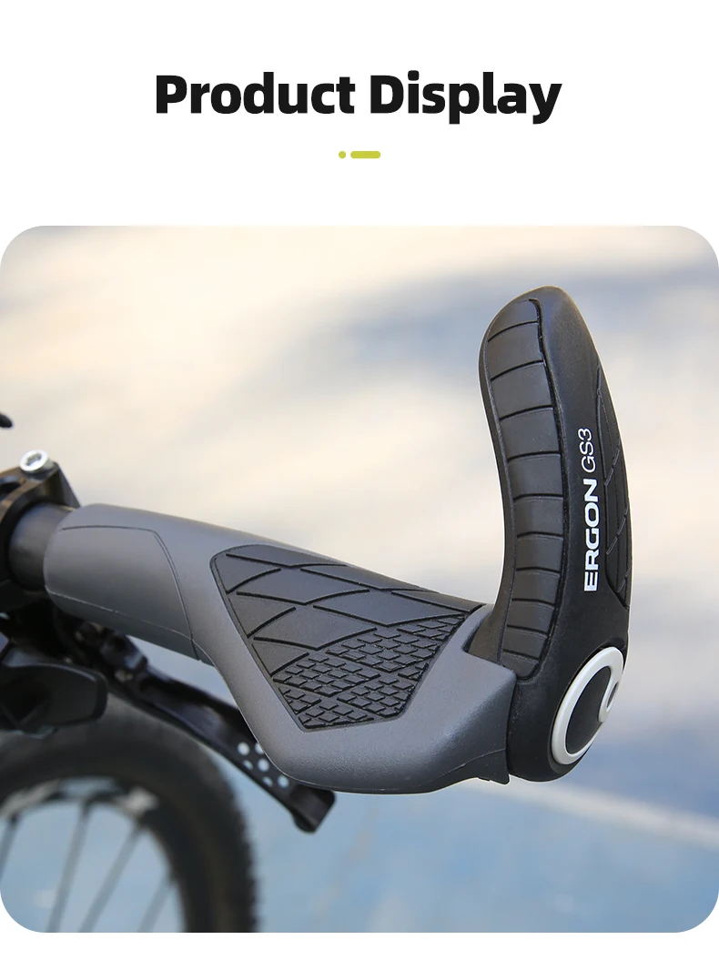 ERGON GS3 Bicycle Handlebar Grip Anti-slip Rubber Grips MTB Cycling Handle Grips Bike Bar End Adjustable Mount Hand Covers 5Nm