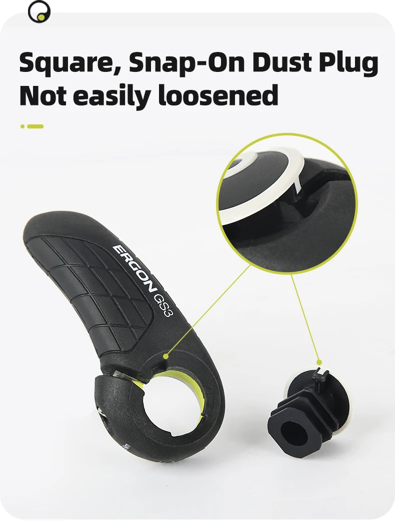 ERGON GS3 Bicycle Handlebar Grip Anti-slip Rubber Grips MTB Cycling Handle Grips Bike Bar End Adjustable Mount Hand Covers 5Nm