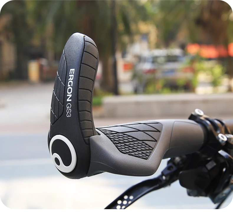 ERGON GS3 Bicycle Handlebar Grip Anti-slip Rubber Grips MTB Cycling Handle Grips Bike Bar End Adjustable Mount Hand Covers 5Nm