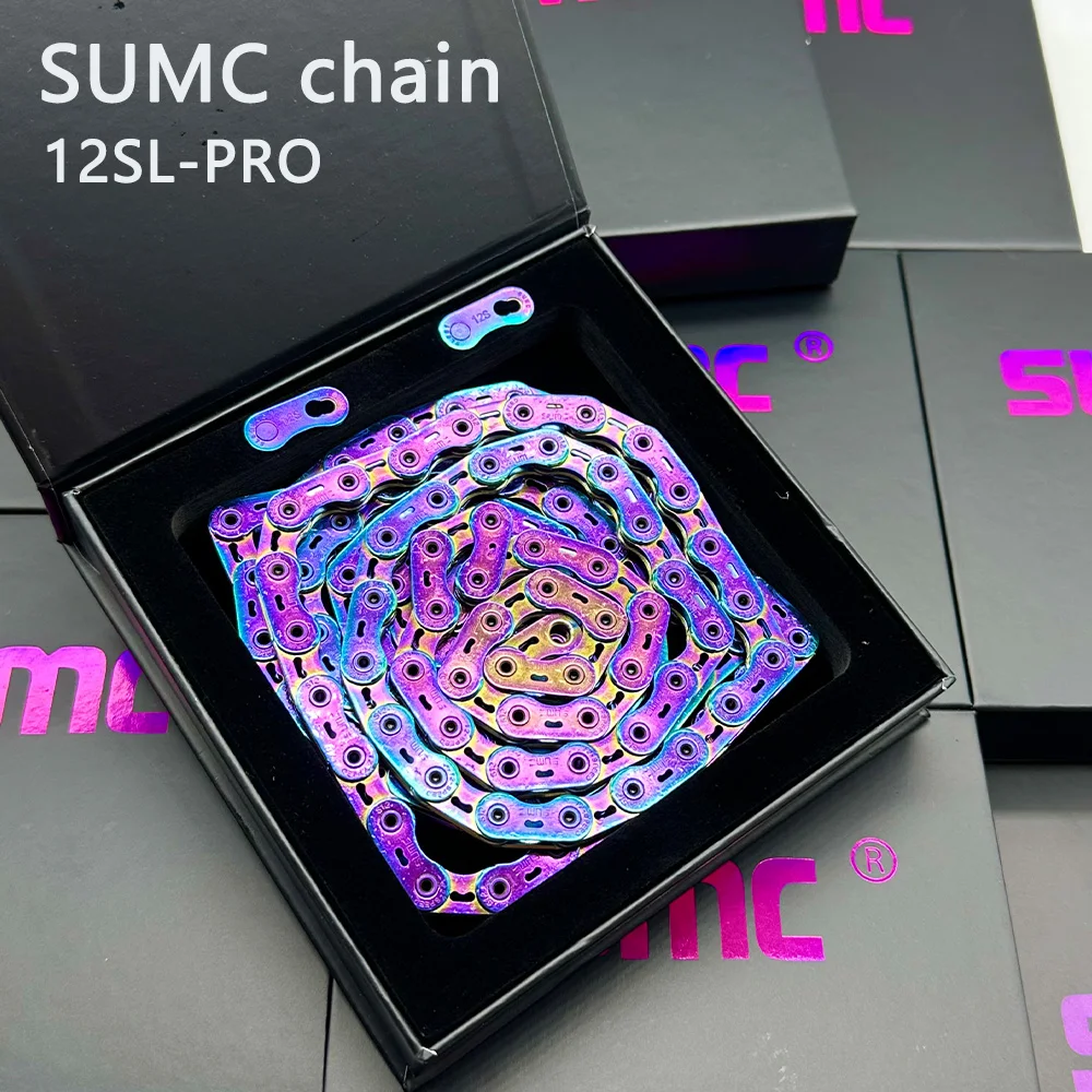 sumc 12 speed bike chain crescent chain road bike mountain bike chain 126 links ultra light bike chain for Shimano