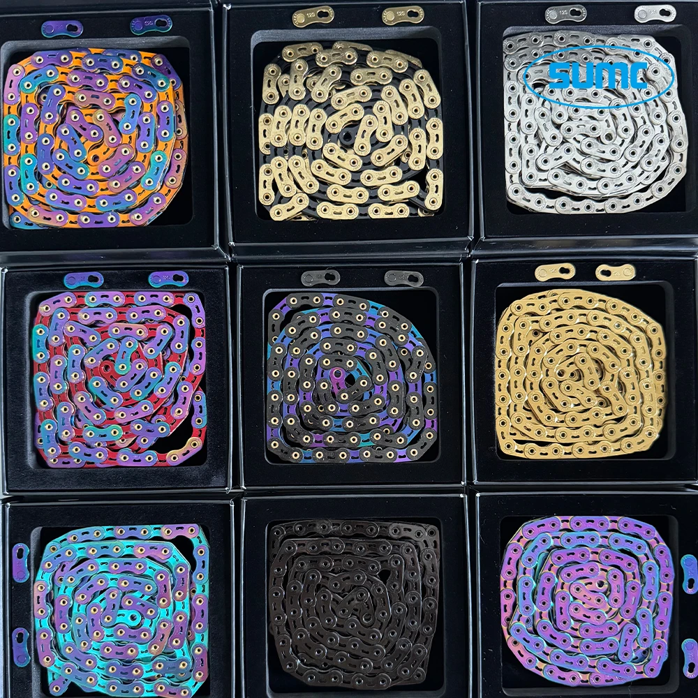 sumc 12 speed bike chain crescent chain road bike mountain bike chain 126 links ultra light bike chain for Shimano