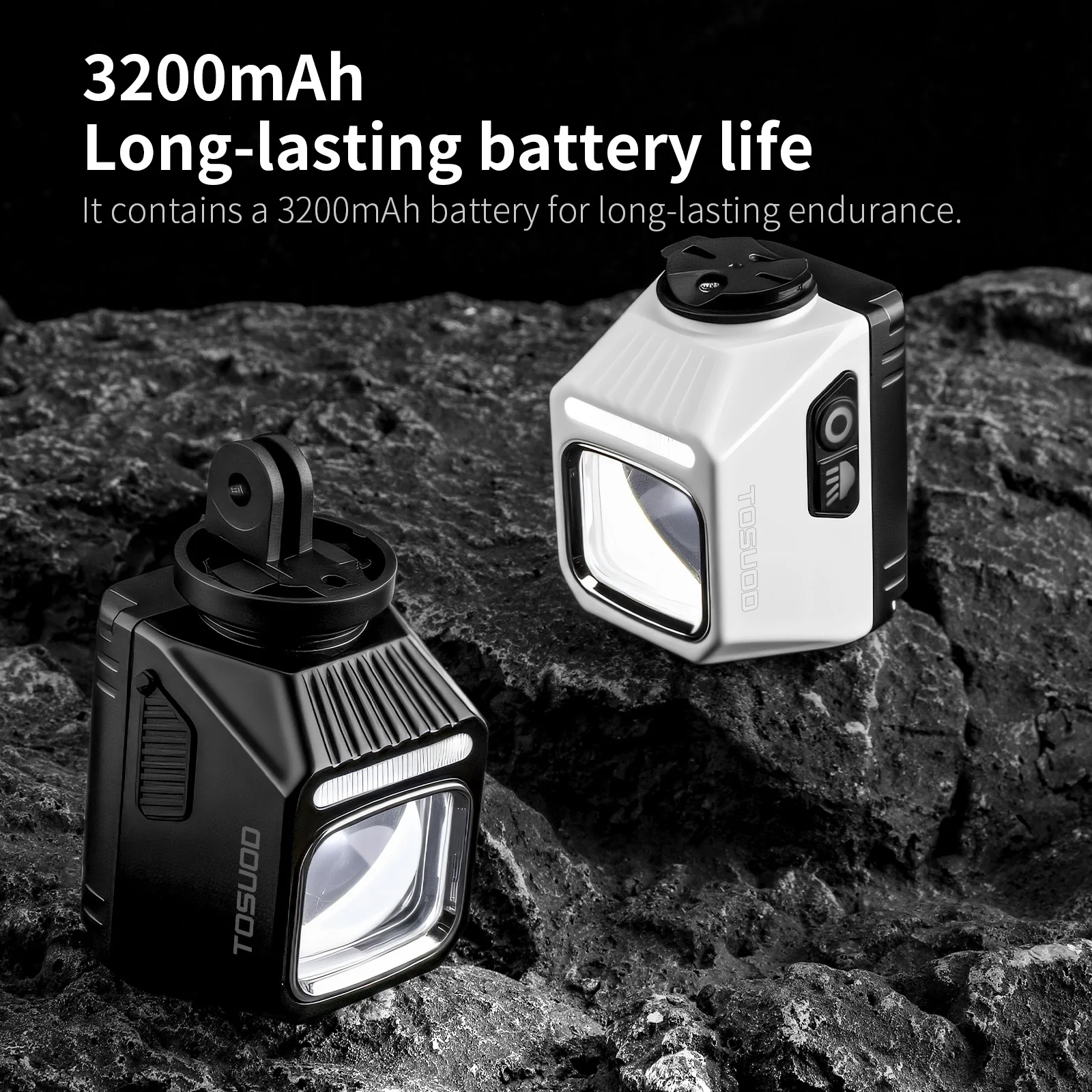 TOSUOD Bicycle Headlight 2000 Lumens 3200mAh Power Type-C Charging Bike LED Flashlight Waterproof 6 Modes Cycling Headlight