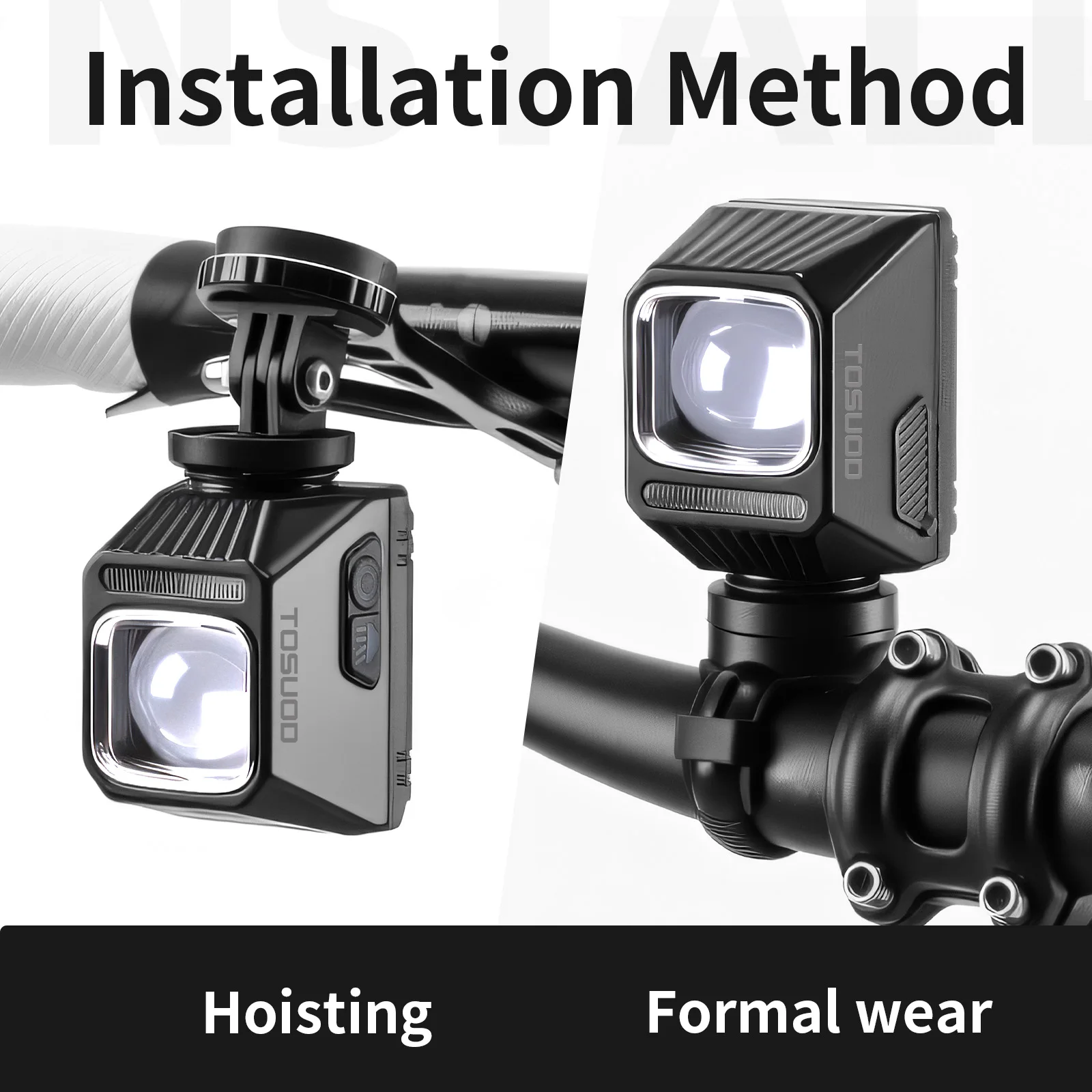 TOSUOD Bicycle Headlight 2000 Lumens 3200mAh Power Type-C Charging Bike LED Flashlight Waterproof 6 Modes Cycling Headlight