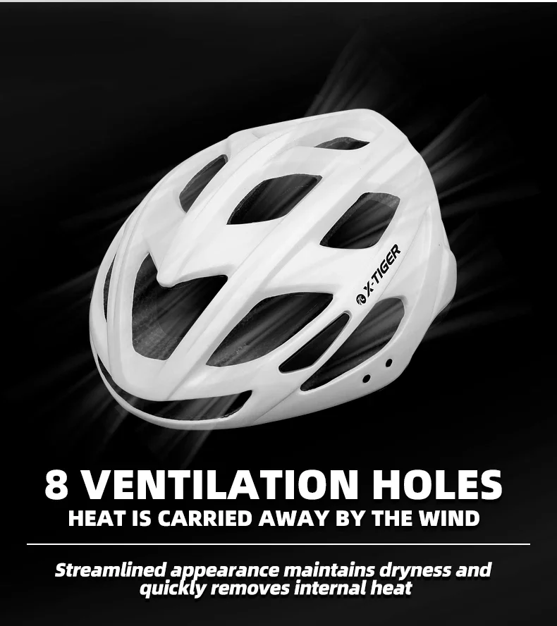 X-TIGER Cycling Helmet LED Tail Light Breathable One-piece Mountain Road Sports Bicycle Helmet Rechargeable with Brim Design