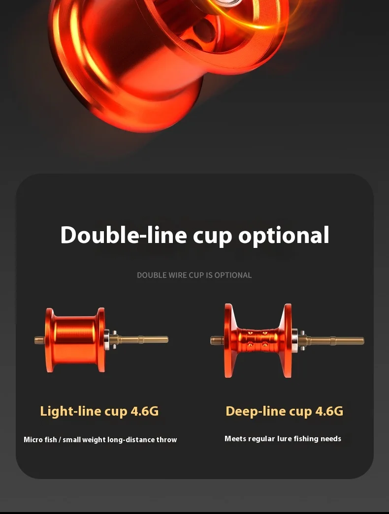 Cayden Sprite Ultra Mini Portable Water Drop Reel 2nd Gen Micro Bait Double Line Cup for Stream Fishing Sports Entertainment