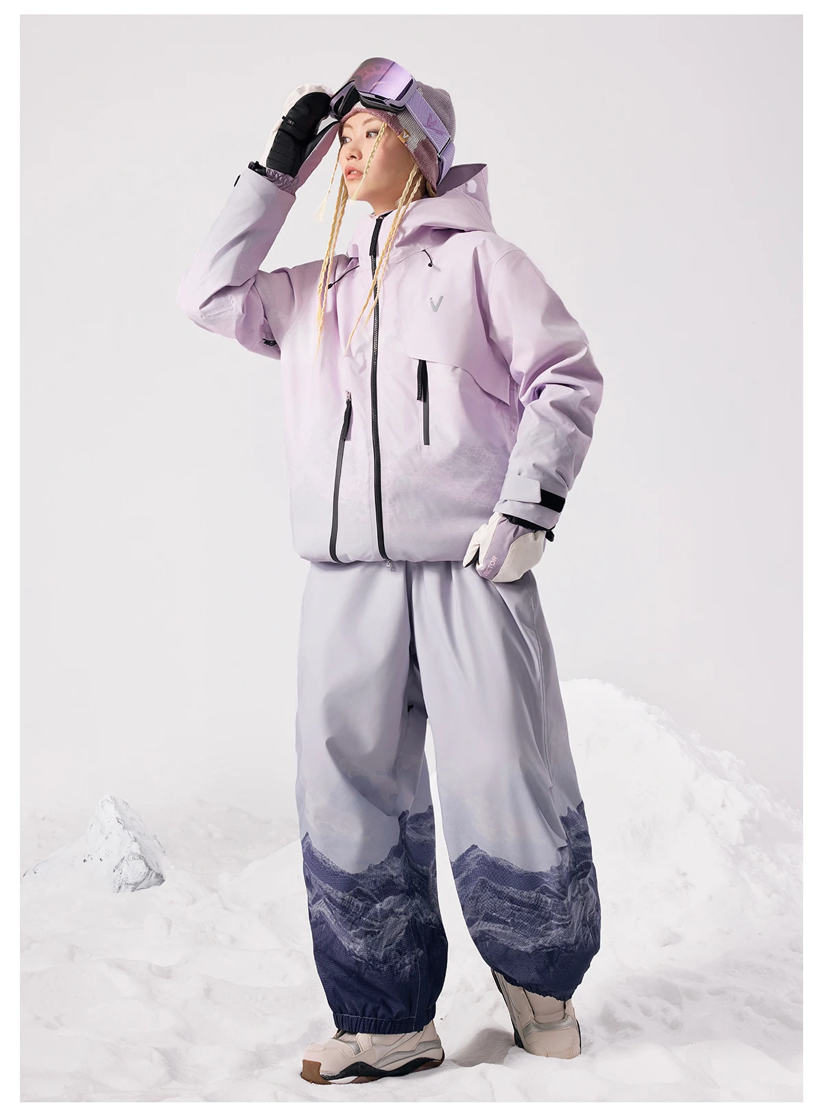 VECTOR Men Women 3L Cotton Ski Jacket Ski Pants Winter Warm Windproof Waterproof Outdoor Sports Snowboard Ski Coat Trousers