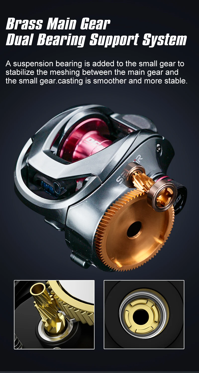 Seasir Dcast Dc Fishing Reel Digital Control Long Cast 7.3:1 7+1BB Max Drag 8.5kg Fresh Saltwater Reel Baitcasting Fishing Coil