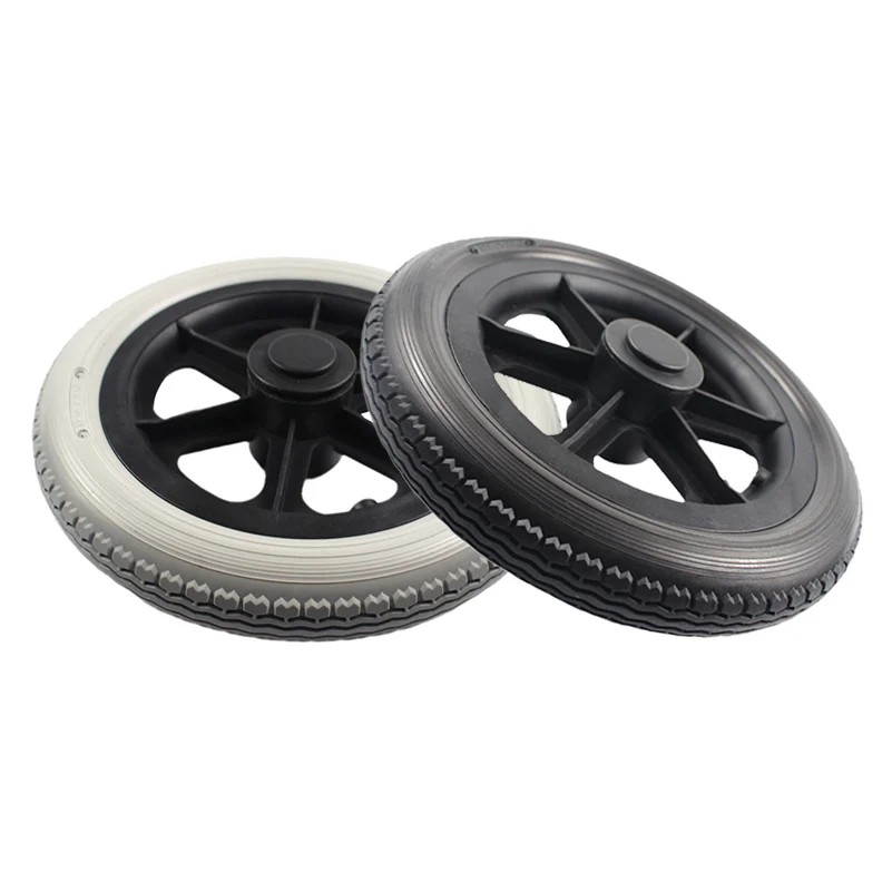 12 Inch PU Wheel Professional Wheelchair Rear Caster Replacement Part Tool 12 1/2x2 1/4 Solid Non Pneumatic Tire Wheel
