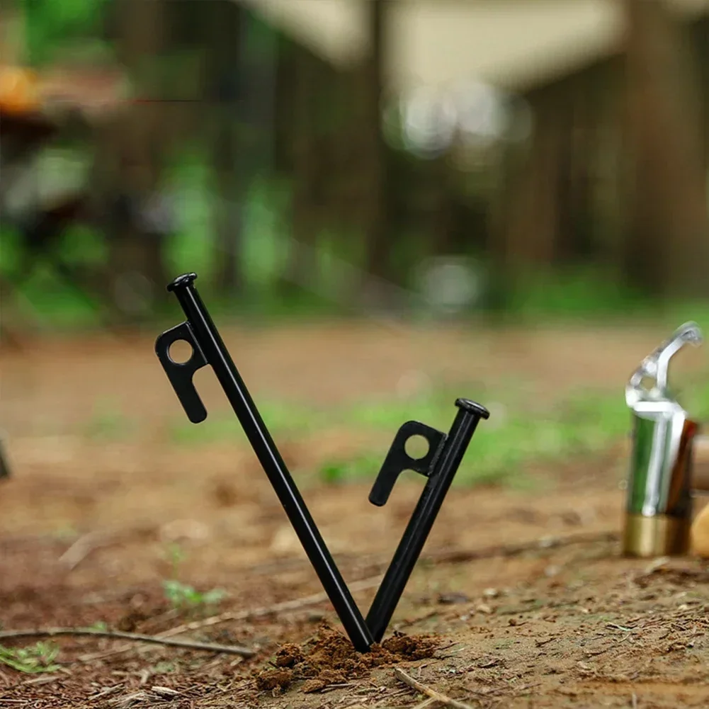 8Pcs Tent Pegs Beach Tent Stakes Heavy Duty Unbreakable Tent Pegs with Storage Bag & Hammer for Outdoor Camping