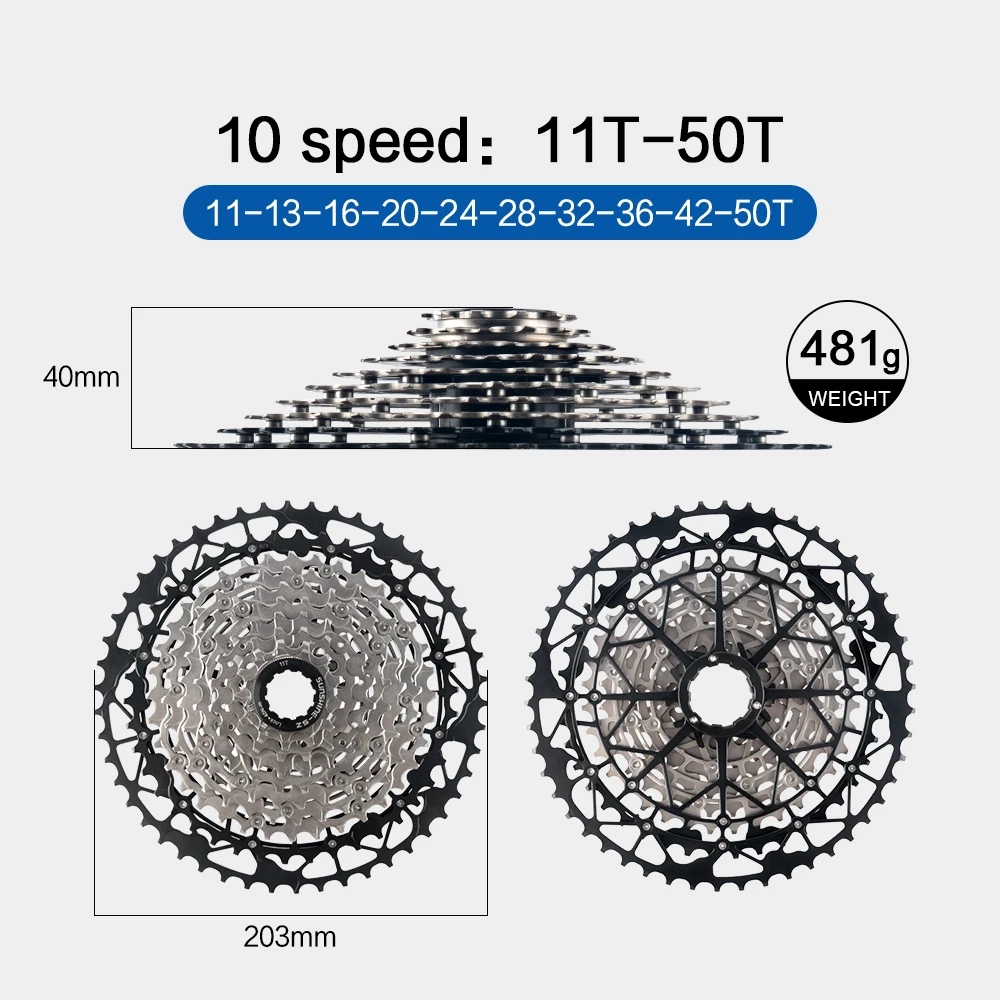 Sunshine 9/10/11/12S 11T-40/42/44/45/46/48/50/52T Hollow Ultralight Mountain Bike Cassette for M4100/5100/6100 HG MTB Flywheel