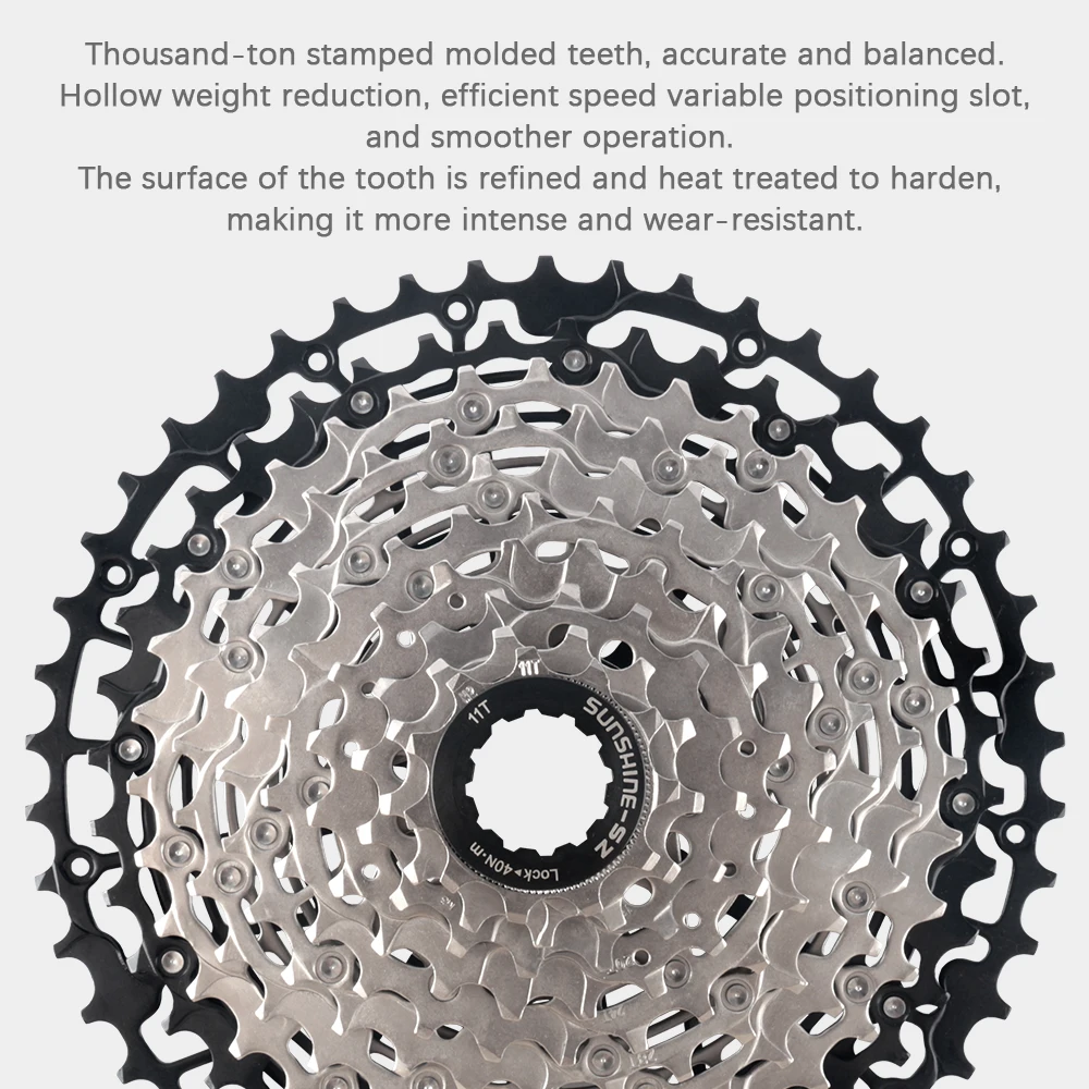 Sunshine 9/10/11/12S 11T-40/42/44/45/46/48/50/52T Hollow Ultralight Mountain Bike Cassette for M4100/5100/6100 HG MTB Flywheel