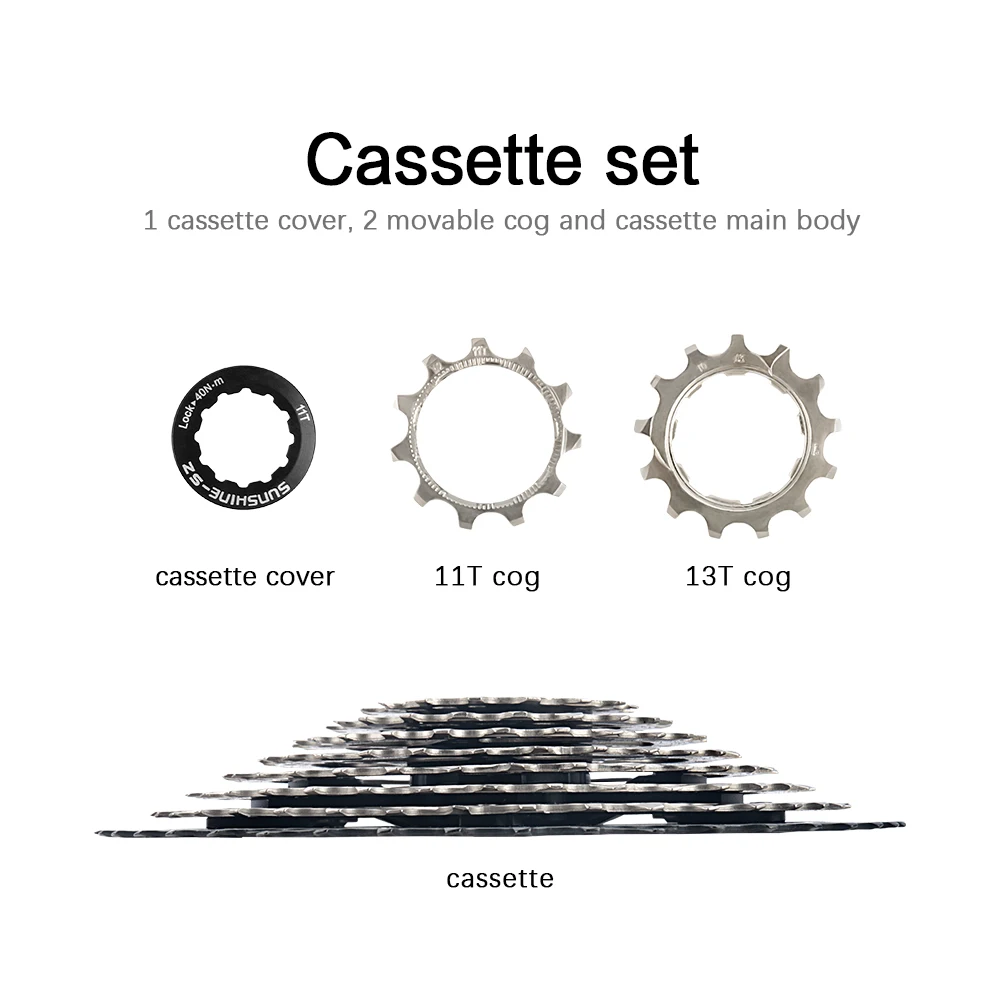 Sunshine 9/10/11/12S 11T-40/42/44/45/46/48/50/52T Hollow Ultralight Mountain Bike Cassette for M4100/5100/6100 HG MTB Flywheel