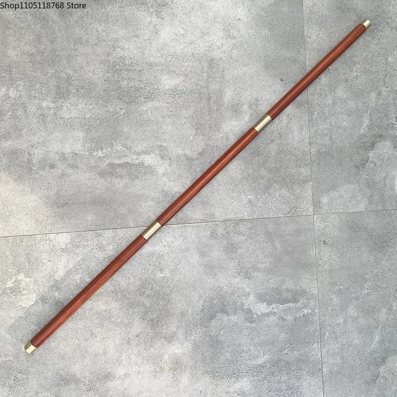Martial Arts Wood Stick Kung Fu Training Stick Wu Shu Equipment Rose Wood Chicken Wing Wood Copper Cap 3 Part Combination