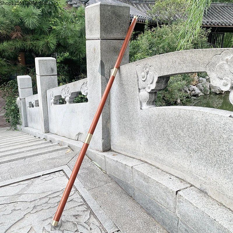 Martial Arts Wood Stick Kung Fu Training Stick Wu Shu Equipment Rose Wood Chicken Wing Wood Copper Cap 3 Part Combination
