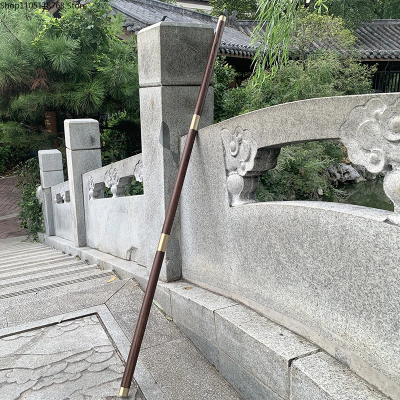 Martial Arts Wood Stick Kung Fu Training Stick Wu Shu Equipment Rose Wood Chicken Wing Wood Copper Cap 3 Part Combination